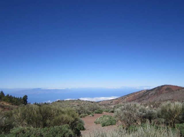 vista del teide con un cielo despejado